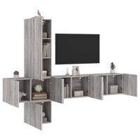 5-delige Tv-wandmeubelset grijs sonoma eikenkleurig 5-delige Tv-wandmeubelset grijs sonoma eikenkleurig
