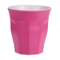 Onbreekbare kunststof/melamine roze drinkbeker 9 x 8.7 cm voor outdoor/camping