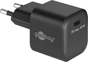 Goobay 65331 oplader voor mobiele apparatuur Hoofdtelefoons, Mobiele telefoon, Smartphone Zwart AC Snel opladen Binnen