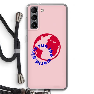 Run The World: Samsung Galaxy S21 Transparant Hoesje met koord
