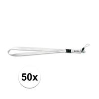 50 witte keycords 55 cm