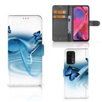 OPPO A54 5G | A74 5G | A93 5G | Telefoonhoesje | Met pasjeshouder | Vlinders