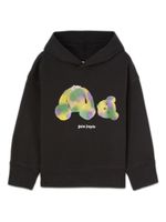 Palm Angels Kids Bear logo-print cotton hoodie - Noir