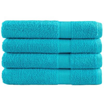 VidaXL Handdoeken solund 4 st 600 g/m² 100x200 cm turquoise