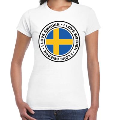 Verkleed T-shirt voor dames - Zweden - wit - supporter - themafeest