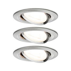 Paulmann 93465 Inbouwlamp Set van 3 stuks LED GU10 19.5 W Metaal (geborsteld)