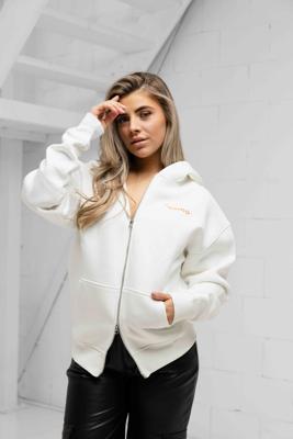 24 Uomo Mirror Zipped Hoodie Dames Off-White - Maat XS - Kleur: Wit | Soccerfanshop