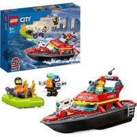 LEGO CITY 60373 De reddingsboot van de brandweer, drijvend speelgoed, jetpack en minifigurines
