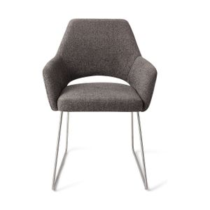 Jesper Home Yanai eetkamerstoel Amazing Grey slide steel
