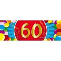 60 jaar leeftijd sticker - 19 x 6 cm - verjaardag - jubileum - versiering