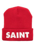 SAINT MXXXXXX bonnet en laine à patch logo - Rouge