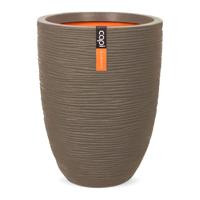 Vaas elegant laag Rib NL 46x58 warm taupe bloempot - Capi europe