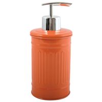 MSV Zeeppompje/dispenser - Industrial - metaal - oranje - 7.5 x 17 cm - 250 ml   -