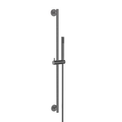 Glijstang set Wiesbaden UniMatch | 75 cm | Incl.Handdouche en Doucheslang | Messing | Rond | Gunmetal