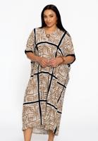 Yoek Kaftan TILES | Beige | Maat 42/44
