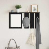 Wandgemonteerde kapstok met plank Zwart eiken 85 x 10 x 45 cm