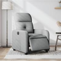 Fauteuil elektrisch verstelbaar stof lichtgrijs