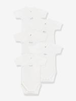 Set van 5 gekruiste body's met korte mouwen voor baby's PETIT BATEAU wit