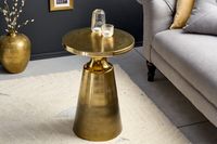 Design bijzettafel ABSTRACT 60cm goud metaal geborsteld patina handgemaakte ronde kolomtafel - 43231 - thumbnail