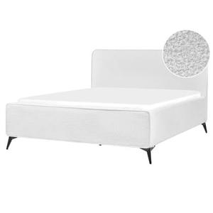 Beliani - VALOGNES - Bed - Wit - 160 x 200 cm - Bouclé