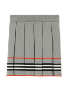 Burberry Kids minijupe Icon Stripe à design plissé - Gris