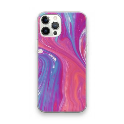Paarse stroom: iPhone 12 Pro Max Transparant Hoesje