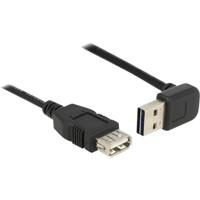 Delock USB-kabel USB 2.0 USB-A stekker, USB-A bus 1.00 m Zwart Stekker past op beide manieren, Vergulde steekcontacten, UL gecertificeerd 83547 - thumbnail