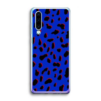Blue Leopard: Huawei P30 Transparant Hoesje