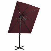 vidaXL Zweefparasol met dubbel dak 250x250 cm bordeauxrood