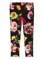 Dolce & Gabbana Kids legging à fleurs - Rouge