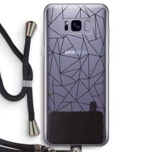 Geometrische lijnen zwart: Samsung Galaxy S8 Transparant Hoesje met koord