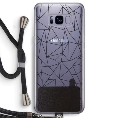 Geometrische lijnen zwart: Samsung Galaxy S8 Transparant Hoesje met koord