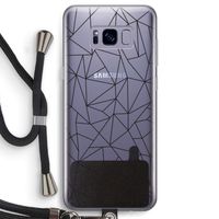 Geometrische lijnen zwart: Samsung Galaxy S8 Transparant Hoesje met koord