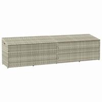 Tuinbox 220x50x58 cm poly rattan lichtgrijs