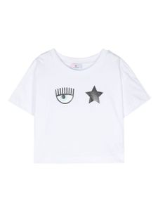 Chiara Ferragni Kids t-shirt en coton à imprimé Eyelike - Blanc