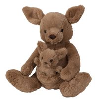 Kangoeroe met baby knuffel van zachte pluche - 38 cm