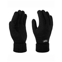 Thinsulate handschoenen - zwart - 100% Acryl - voor volwassenen - met rib manchet