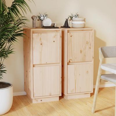 Dressoirs 2 st 31,5x34x75 cm massief grenenhout