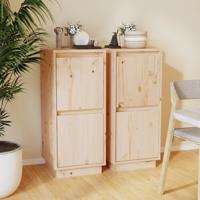 Dressoirs 2 st 31,5x34x75 cm massief grenenhout