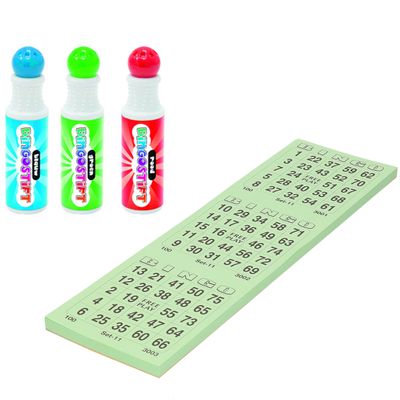 Bingo spullen - 3x bingostiften en 100x Bingokaarten nummers 1-75 Bingo spullen - 3x bingostiften en 100x Bingokaarten nummers 1-75