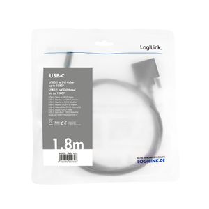 LogiLink UA0331 USB-C-displaykabel USB-C / DVI Adapterkabel USB-C stekker, DVI-D 24+1-polige stekker 1.80 m Zwart