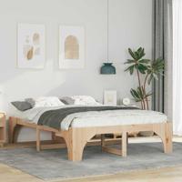 Bedframe met opslag Bruin 150 x 200 cm Massief grenenhout