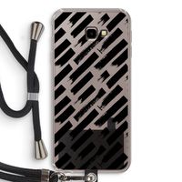 Zwarte vegen: Samsung Galaxy J4 Plus Transparant Hoesje met koord