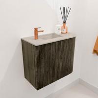 Toiletmeubel Mondiaz Joya Dlux | 51.6 cm | Meubelkleur Shadow | Faye wastafel Opalo Wasbak Links | 1 kraangat