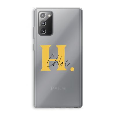 Amber Script: Samsung Galaxy Note 20 / Note 20 5G Transparant Hoesje