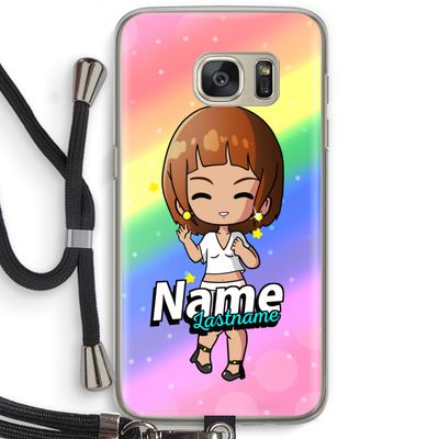 Chibi Maker vrouw: Samsung Galaxy S7 Transparant Hoesje met koord