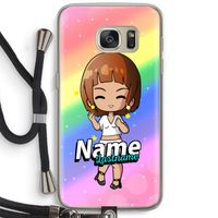 Chibi Maker vrouw: Samsung Galaxy S7 Transparant Hoesje met koord