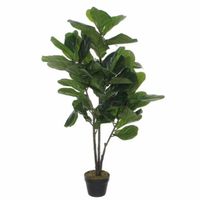 Groene tabaksplant kunstplanten 120 cm met zwarte pot - Kunstplanten - thumbnail