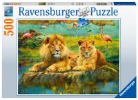 Ravensburger puzzel 500 stukjes Leeuwen in de savanne