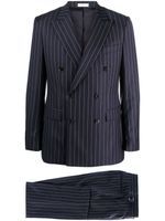 FURSAC pinstripe-print double-breasted suit - Bleu